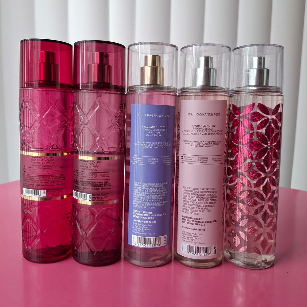 Bath & Body Works PINK OBSESSED PETAL PARADE WATERMELON MOJITO Mist 8oz Set of 5 - Picture 2 of 2